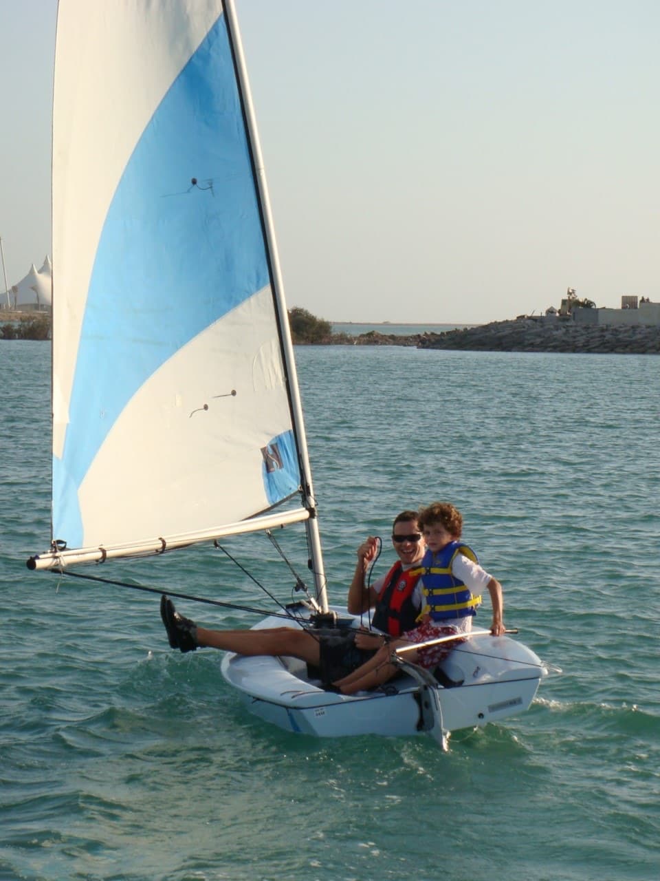 RYA-level sailing instruction on a small training keelboat.